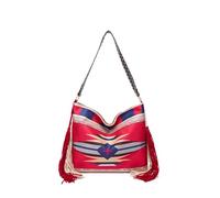 CORIOS Borsa a Mano con Frange da Donna Stile Boho Borsa a Spalla Borsa a Tracolla con Motivo Geometrico Etnico Retro Bohemien Tote Borsa Spiaggia Borse Messenger in Tela Multicolore F