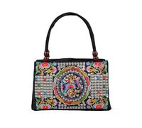 CORIOS Borsa a Mano da Donna Borsa a Spalla con Ricami Floreali Etnici Boho Borsa a Tracolla Borsa Ascellare in Tela Capacità Media Borsa per la Spesa Shopping Viaggio Lavoro Tote Fiore del Denaro