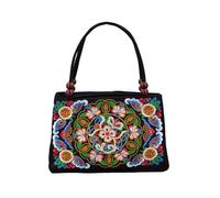 CORIOS Borsa a Mano da Donna Borsa a Spalla con Ricami Floreali Etnici Boho Borsa a Tracolla Borsa Ascellare in Tela Capacità Media Borsa per la Spesa Shopping Viaggio Lavoro Tote Fiore di Gesang