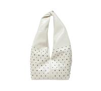 CORIOS Borsa a Mano da Donna Borsa a Tracolla a Spalla in PU Pelle Borsa Sotto il Braccio con Design a Rivetti Borsa per la Spesa con Capacità Media Stylish Tote per Lavoro Shopping Viaggio Bianco