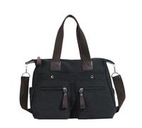 CORIOS Borsa a Mano da Donna Borsa a Tracolla in Tela Grande Capacità Borsa a Spalla Casuale Moda Borse Messenger Multifunzione Borsa Tote per Viaggi Lavoro Shopping Uso Quotidiano Nero