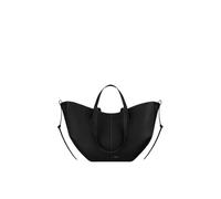 CORIOS Borsa a Mano da Donna Borse a Spalla a Tracolla a Forma di Mezzaluna PU Pelle Borse Secchiello Grande Borsa per la Spesa Elegante Tote 2 Pezzi per Lavoro e Shopping Nero con Striscia Bianca S