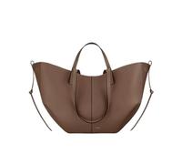 CORIOS Borsa a Mano da Donna Borse a Spalla a Tracolla a Forma di Mezzaluna PU Pelle Borse Secchiello Grande Borsa per la Spesa Elegante Tote 2 Pezzi per Quotidiano Lavoro e Shopping Castagna L