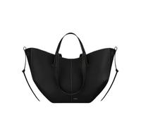 CORIOS Borsa a Mano da Donna Borse a Spalla a Tracolla a Forma di Mezzaluna PU Pelle Borse Secchiello Grande Borsa per la Spesa Elegante Tote 2 Pezzi per Lavoro e Shopping Nero con Striscia Bianca L