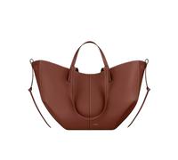 CORIOS Borsa a Mano da Donna Borse a Spalla a Tracolla a Forma di Mezzaluna PU Pelle Borse Secchiello Grande Borsa per la Spesa Elegante Tote 2 Pezzi per Quotidiano Lavoro e Shopping Cognac L
