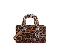 CORIOS Borsa a Mano da Donna con Stampa Leopardo in PU Pelle - Tracolla Impermeabile, Spalla Moda, Elegante Messenger per Viaggio, Lavoro, Shopping - Tote Khaki M
