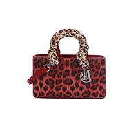 CORIOS borsa a Mano da Donna con Stampa Leopardo PU Pelle a Tracolla Impermeabile Borsa a Spalla Moda per la Spesa Elegante Messenger Tote Rosso
