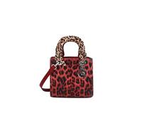 CORIOS borsa a Mano da Donna con Stampa Leopardo PU Pelle a Tracolla Impermeabile Borsa a Spalla Moda per la Spesa Elegante Messenger Tote Rosso