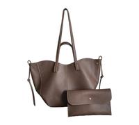 CORIOS Borsa a Mano Donna Borse a Spalla a Tracolla a Forma di Mezzaluna Grande Capacità Borsa per la Spesa PU Pelle Borse Secchiello Elegante Tote 2 Pezzi per Quotidiano Lavoro e Shopping Caffè L