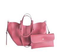 CORIOS Borsa a Mano Donna Borse a Spalla a Tracolla a Forma di Mezzaluna Grande Capacità Borsa per la Spesa PU Pelle Borse Secchiello Elegante Tote 2 Pezzi per Lavoro e Shopping Rosso Vino L