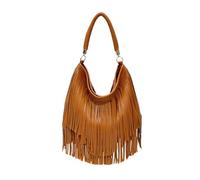 CORIOS Borsa a Mano Donna con Frange Borsa a Spalla in PU Pelle Stile Boemo Borsa a Tracolla Design con Frange Bilaterali Accessorio Trendy e Versatile Marrone