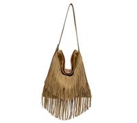 CORIOS Borsa a Mano Donna con Frange Stile Boho in Ecopelle Scamosciata PU PelleBorsa a Tracolla e Spalla Moda Borsa Messenger Marrone