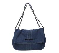 CORIOS Borsa a Mano in Denim da Donna Borsa a Spalla a Tracolla in Jeans Grande Capacità Borsa per la Spesa Retro Borse Messenger Casuale Tote per Lavoro Shopping Viaggi Blu Scuro