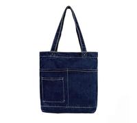 CORIOS Borsa a Mano in Denim da Donna Borsa a Tracolla in Jeans Grande Borsa per la Spesa Motivo Stampato alla Moda Borsa a Spalla Ascellare Casuale Shopping Viaggio Lavoro Tote Blu Scuro A