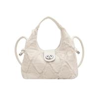 CORIOS Borsa a Mano in Denim da Donna Moda Borsa a Spalla a Tracolla con Design Trapuntato e Frange Elegante Borse Messenger in Jeans Multifunzionale Piccola Tote per Lavoro Shopping Viaggi Beige