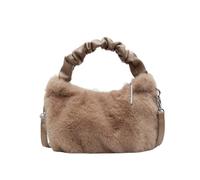 CORIOS Borsa a Mano in Morbido Peluche da Donna Moda Carino Borsa a Spalla a Tracolla Piccolo Borsa per la Spesa Leggero Morbido Tote Elegante Viaggi Shopping Lavoro Borse Messenger Cachi