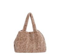 CORIOS Borsa a Mano in Morbido Peluche da Donna Morbido Borsa a Spalla a Tracolla Grande Capacità Borsa per la Spesa Elegante Moda Borsa Tote per Viaggi Shopping Lavoro Marrone