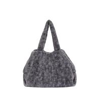 CORIOS Borsa a Mano in Morbido Peluche da Donna Morbido Borsa a Spalla a Tracolla Grande Capacità Borsa per la Spesa Elegante Moda Borsa Tote per Viaggi Shopping Lavoro Grigio