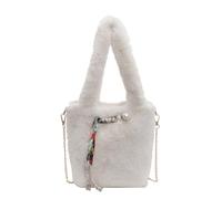 CORIOS Borsa a Mano in Morbido Peluche da Donna Morbido Borsa a Spalla Piccolo Borsa per la Spesa Retro Carino Borsa a Tracolla Leggero Borsa Tote Elegante Borse Messenger Borse Secchiello Beige
