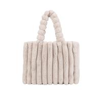 CORIOS Borsa a Mano in Morbido Peluche da Donna Morbido Borsa a Tracolla a Spalla Grande Capacità Borsa per la Spesa Elegante Moda Plissettato Tote per Viaggi Shopping Lavoro Beige L
