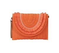 CORIOS Borsa a Mano in Paglia Donna Intrecciata Borsa a Tracolla Borse Tote Tessitura Pochette a Busta Bohemien Borsa a Spalla con Nappina Borsa Spiaggia Borse Messenger per Viaggi Vacanz Arancione