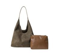 CORIOS Borsa a Mano in Pelle Scamosciata da Donna Autunno Inverno Borsa a Spalla Retro Borsa a Tracolla Grande Borsa per la Spesa Leggero Morbido Borsa Tote per Viaggi Shopping Lavoro Verde
