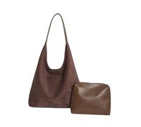 CORIOS Borsa a Mano in Pelle Scamosciata da Donna Autunno Inverno Borsa a Spalla Retro Borsa a Tracolla Grande Borsa per la Spesa Leggero Morbido Borsa Tote per Viaggi Shopping Lavoro Caffè