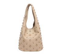 CORIOS Borsa a Mano in PU Pelle da Donna Borsa a Spalla a Tracolla con Decorazioni di Rivetti alla Moda Borsa a Sottobraccio a Secchio e Piccola Capacità Lavoro Shopping Viaggio Tote Cachi