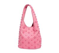 CORIOS Borsa a Mano in PU Pelle da Donna Borsa a Spalla a Tracolla con Decorazioni di Rivetti alla Moda Borsa a Sottobraccio a Secchio e Piccola Capacità Lavoro Shopping Viaggio Tote Rosa