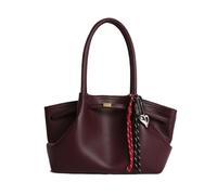 CORIOS Borsa a Mano in PU Pelle Donna Borsa a Spalla a Tracolla con Ciondolo a Cuore di Moda Grande Capacità Tote per Uso Quotidiano e Occasioni Formali Rosso Vino