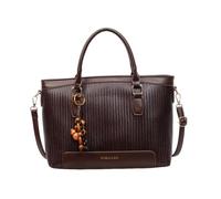 CORIOS Borsa a Mano in PU Pelle Intrecciata per Donne Borsa a Tracolla a Spalla con Ciondolo di Perle di Legno Grande Capacità Borsa da Lavoro Elegante Borsa Messenger Tote Caffè