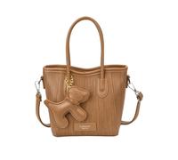 CORIOS Borsa a Mano Tote con Charm Cane 3D da Donne PU Pelle Borsa a Spalla a Tracolla Texture Intrecciata Borse Messenger Borsa Ascellare per Viaggio Shopping Lavoro Uso Quotidiano Kaki