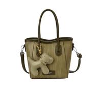 CORIOS Borsa a Mano Tote con Charm Cane 3D da Donne PU Pelle Borsa a Spalla a Tracolla Texture Intrecciata Borse Messenger Borsa Ascellare per Viaggio Shopping Lavoro Uso Quotidiano Verde
