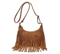 CORIOS Borsa a Spalla a Tracolla con Frange da Donna Borsa Messenger in Pelle Scamosciata Hippie Occidentale Borsa a Mano Ascellare Retro Elegante Tote per Lavoro Shopping Viaggio Caramello