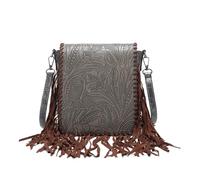 CORIOS Borsa a Spalla con Frange da Donna Borsa a Tracolla Motivo Geometrico Etnico Stile Boho Borsa a Mano Tessuto Misto Cotone-Lino Borse Messenger Retro Bohemien Tote Borsa Spiaggia Grigio
