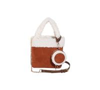 CORIOS Borsa a Spalla in Lana di Agnello da Donna Borsa a Mano in Pelle Scamosciata Morbido Peluche Borsa per la Spesa Piccolo Borsa a Tracolla Retro Borsa Tote 2 Pezzi Marrone