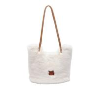 CORIOS Borsa a Spalla in Morbido Peluche da Donna Morbido Borsa a Mano Grande Capacità Borsa per la Spesa Retro Carino Borsa a Tracolla Elegante Borsa Ascellare Autunno e Inverno Borsa Tote Beige
