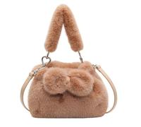 CORIOS Borsa a Spalla in Morbido Peluche da Donna Morbido Borsa a Mano Piccolo Borsa per la Spesa Retro Carino Borsa a Tracolla Leggero Borsa Tote Elegante Viaggi Lavoro Borse Messenger Marrone