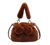 CORIOS Borsa a Spalla in Morbido Peluche da Donna Morbido Borsa a Mano Piccolo Borsa per la Spesa Retro Carino Borsa a Tracolla Leggero Borsa Tote Elegante Viaggi Lavoro Borse Messenger Caramello