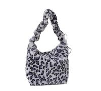 CORIOS Borsa a Spalla in Morbido Peluche da Donna Stampa Leopardo Zebrata Borsa a Mano Grande Borsa per la Spesa Morbido Borsa a Tracolla Borse Messenger Elegante Borsa Tote Stampa Leopardo Viola
