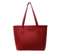 CORIOS Borsa a Spalla in PU Pelle da Donna Elegante Borsa a Mano a Tracolla con Design Patchwork Grande Capiente Borsa da Lavoro Ventiquattrore per Ufficio Business Viaggio Rosso