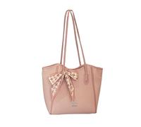 CORIOS Borsa a Spalla per Donne in PU Pelle Borsa a Tracolla con Decorazione di Foulard a Fiocco Grande Borsa da Lavoro Ventiquattrore Elegante Business Ufficio Einkaufen Borsa a Mano Rosa