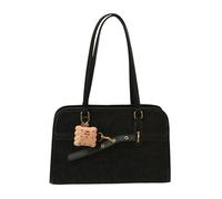 CORIOS Borsa a Tracolla a Spalla in PU Pelle Grande Borsa Portadocumenti Borsa per Laptop Donna Borsa a Mano con Grazioso Ciondolo a Forma di Biscotto Ventiquattrore Zaino Borsa da Scuola Nero