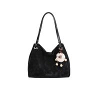 CORIOS Borsa a Tracolla con Carino Ciondolo a Pompon Borsa a Mano a Spalla e in PU Pelle da Donne Grande Borsa Messenger Elegante Tote per Ufficio Shopping Viaggio Lavoro Business Nero
