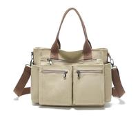 CORIOS Borsa a Tracolla da Donna Borsa a Mano in Tela Grande Capacità Borsa a Spalla Casuale Moda Borse Messenger Multifunzione Viaggi Lavoro Shopping Uso Quotidiano Borsa Tote Cachi