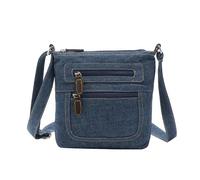 CORIOS Borsa a Tracolla in Denim da Donna Borsa a Spalla in Jeans Piccolo Borsa per la Spesa Retro Leggero Borsa a Mano Messenger Tote per Lavoro Shopping Viaggi Blu