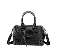 CORIOS Borsa Boston in Jeans Borsa a Mano Donna Retrò Borsa a Spalla Borsa a Tracolla di Piccola Capienza Borse Messenger con Spallaccio Rimovibile e Regolabile per Viaggi Lavoro Shopping Nero