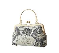 CORIOS Borsa da Sera Donna Ricamo di Fiori Clutch Pochette Piccolo con Catena Borsa Sposa Borsa a Spalla in Poliestere Elegante Borsa a Mano Tracolla per Festa Banchetto e Occasioni Speciali Blu Scuro