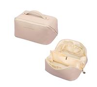 CORIOS Borsa da Toilette per Donna Borsa per Cosmetici Beauty Case da Viaggio Borsa per il Trucco Borsa da Toilette Organizer Cosmetici per Borsa Porta Trucchi da Viaggio Bianco
