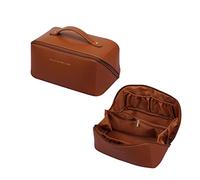 CORIOS Borsa da Toilette per Donna Borsa per Cosmetici Beauty Case da Viaggio Borsa per il Trucco Borsa da Toilette Organizer Cosmetici per Borsa Porta Trucchi da Viaggio Marrone